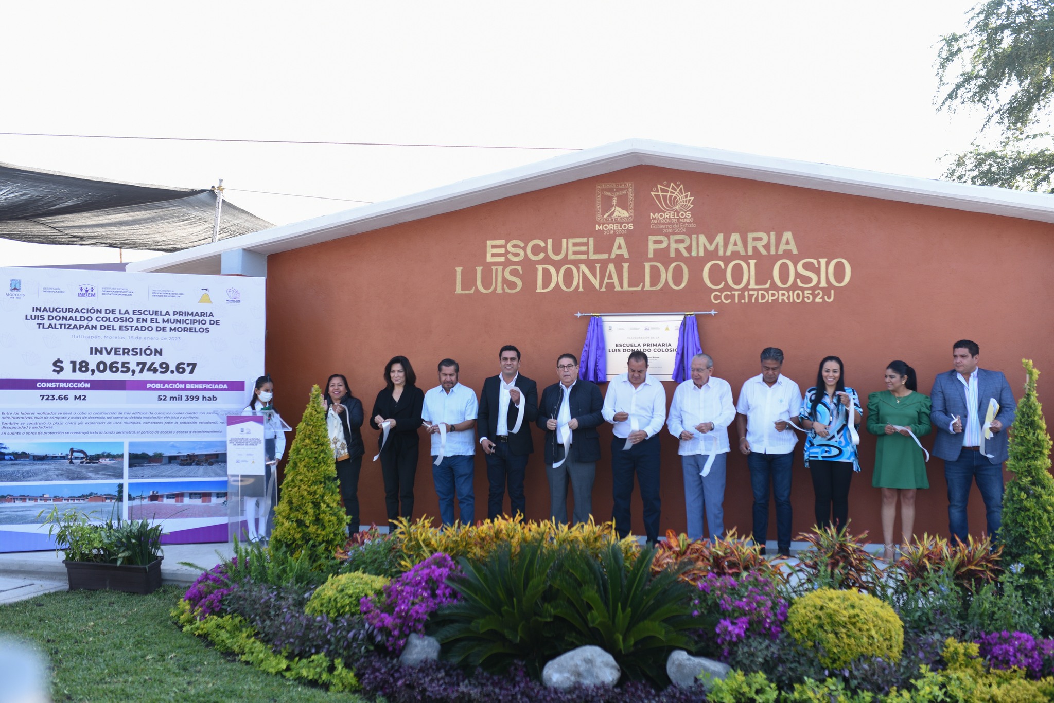 INAUGURAN NUEVAS INSTALACIONES DE ESCUELA PRIMARIA LUIS DONALDO COLOSIO, EN TLALTIZAPÁN